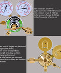 Heavy Duty Oxygen Regulator For Large Tanks By Ysmikiya With Beefy Brass Chrome Plated Body And Dual Gauges, Cutting Torch Regulator
