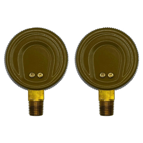 Replacement 2.5 Inch Gauge Set For Oxygen Regulators With 30 Psi Low Pressure And 400 Psi High Pressure, One Quarter Inch NPT Threads