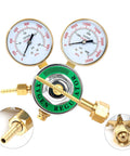 Oxygen Regulator For Large Gas Tank With Dual Two And Five Eighths Inch Gauges 0 To 200 PSI Outlet And 0 To 4000 PSI Inlet CGA 540 Female Solid Brass Body Welding Torch Regulator For MIG TIG Yaetek
