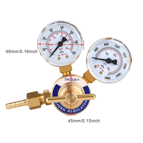 oxygen welding regulator CGA 540 with 2-inch gauges and brass body for durable performance in heavy-duty welding applications