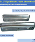 Pack of 2 Long Roller and Bracket Set 10 Inch BF 1.5 Inch Diameter Galvanized Steel Conveyor Rollers for Woodworking and Handling