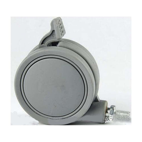 Pack of 100 2.5" Inch Gray Twin Wheels Swivel Caster with Brakes and with M8 threaded swivel stem. - VXB Ball Bearings