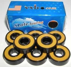 Pack of 100 608B-2RS Sealed Bearings with Bronze Cage and yellow Seals 8x22x7mm - VXB Ball Bearings