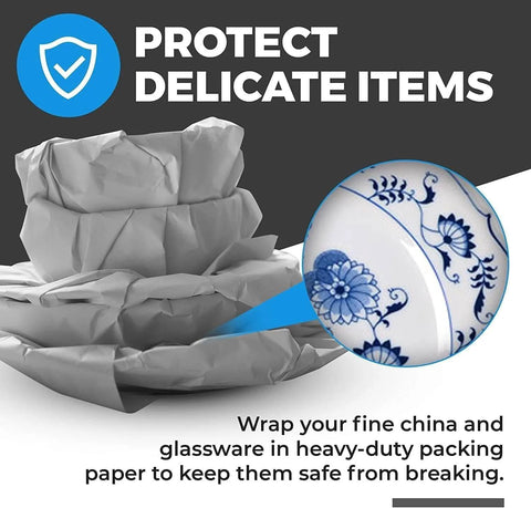 100 Sheets Packing Paper For Moving 12x24 Inches Newsprint Wrapping for delicate dishes and glassware, protective use image.