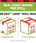 Diagram showing box sealing methods using Scotch Sure Start Packing Tape Clear 1.88 In X 22.2 Yd 6 Dispenser Rolls