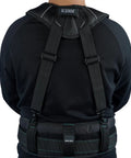Front view of Padded Tool Belt Suspenders For Men With Attachment Loops Comfortable Carpenter And Electrician Work Suspenders