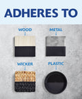 Painter's Touch 2X Ultra Cover Spray Paint in flat black on wood, metal, wicker, and plastic samples