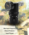 Adjustable Paintball CO2 Regulator For HPA LP SLP Tanks GEN2 Micro MR Reg G1/2-14 Inlet 20 PSI To 200 PSI shown in black.
