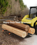 Heavy Duty Pallet Forks For Tractor Attachments And Skid Steer Loader Buckets, 6000 lb capacity lifting logs in forest