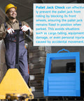 Heavy Duty Pallet Jack Chock With Handle For Eight Point Five Inch Wheel Width Non Slip Polypropylene Jack Stopper