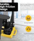 Rugged Heavy Duty Pallet Jack Chock For Maximum Stability And Safety Beefy High Friction Base Lightweight And Portable Fits Small And Standard Pallet Jacks MaxxHaul 51167 shown in use on warehouse floor