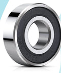Close-up of a 20mm ID bearing from the 12 pcs pallet jack load wheels full set in red, heavy duty