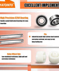 High precision 6204 bearings, durable pins, and nylon wheel hub for pallet jack load wheels full set 3 x 3.75 inch with axles.