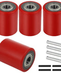 Pallet Jack Load Wheel Set For Manual Pallet Jacks Replacement Rear Wheels 3 Inch By 3.75 Inch With 20mm Bearings Includes 4 Wheels 4 Axles 4 Pins