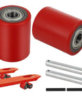 1 Pair Pallet Jack Load Wheels 3 x 3.75 inch with 20mm bearings, rear load wheel replacement set with axles and pins