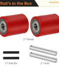 1 Pair Pallet Jack Load Wheels 3 x 3.75 inch with 20mm bearings, rear load wheel replacement set for manual pallet jacks and lift trucks