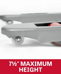 Side view of Heavy Duty Pallet Jack With 8000 Lb Capacity, 27 X 48 Inch Forks, Model JTX-2748B, showing wheels and maximum height.