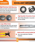 High precision bearings and tools for 2 pcs pallet jack steer wheel set 7 x 2 inch, featuring protective covers and axle with spring loaded plier.