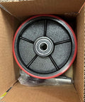 Pallet jack steering wheels 7 x 2 inch with 20mm ID bearings in box, heavy duty polyurethane wheels for smooth rolling