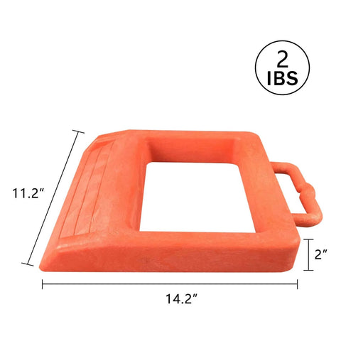 Pallet Jack Chock Heavy Duty Wheel Stopper For Pallet Jacks And Trucks Stabilizes Wheels For Safer Handling Durable Orange Plastic 14.2x11.2x2 in