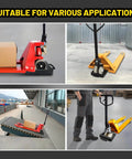 Heavy Duty Rubber Pallet Jack Wheel Chocks 2 Pack For Trucks And Pallet Handling Premium Non Slip Stopper With Anti Slip Bottom Oxidation-Resistant Rubber Durable Pallet Jack Stoppers 14.2 X 11.2 X 2 Inches HOXWELL shown in various applications