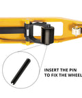 Heavy Duty Pallet Jack Wheel Replacement Set With Axles And Entry Exit Roller For Front Fork Wheels Fits Most Standard Pallet Jacks, Diameter 2.875 Inches, Width 3.75 Inches, 20mm ID Bearings, Easy Install shown with installation guide
