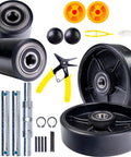 Premium Crown PTH50 Pallet Jack Wheel Replacement Kit Set For Manual Pallet Jack Includes Heavy Duty Poly Tread Steer Wheels