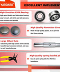 High precision 6204 bearings, protective covers, large wheel axle, and spring-loaded plier included in 2 pcs pallet jack steer wheel set.