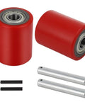 1 Pair Pallet Jack Load Wheels 3 x 3.75 inch with 20mm bearings, rear load wheel replacement set, includes axles and pins