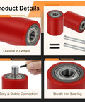 Detailed view of 1 Pair Pallet Jack Load Wheels 3 x 3.75 inch with 20mm bearings, showing polyurethane surfaces and iron bearings.