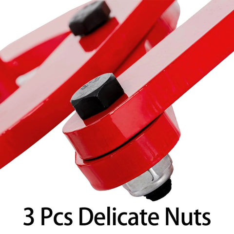 Close-up of powder-coated metal anti-slip nuts on Beefy Heavy Duty Pallet Puller Clamp 1 Ton Steel Single Scissor Hook Fasmov.