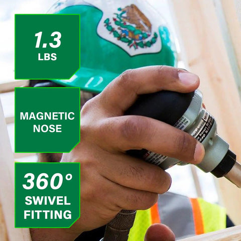 Person using Workhorse Pro Preferred Palm Nailer With Magnetic Nose For Precise Fastening In Joist Hangers And Metal Connectors