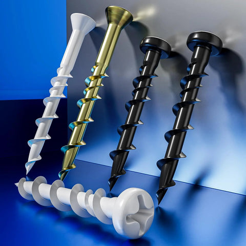 Pan Head Drywall Anchors One And One Quarter Inch Black Anti-Rust Coated Bolt Anchors For Hollow Walls displayed in various finishes