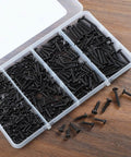 247 Piece Pan Head Wood Screws Set Black Oxide Stainless Steel 304 Self Tapping Phillips Drive For Wood And Sheet Metal