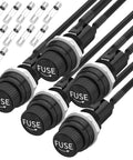 Panel Mount Fuse Holder For 5x20mm Fuses With Pre Soldered Wires No Fuss Plug And Play Quick Change Design, set of 5 holders