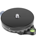Panoramic Panning Base With Style Plate For Tripod And Monopod Heads Three Eighths Inch Bottom Socket One Quarter Inch Camera Screw