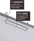 Premium Self Adhesive Prong Paper Fastener Bases With One Inch Capacity For Clean File Organization And A Boss Level Secure Clip For Your Paperwork, 2.75 Inch Center, 100 Pack By Olympx shown with 1 inch capacity and 2.75 inch base.