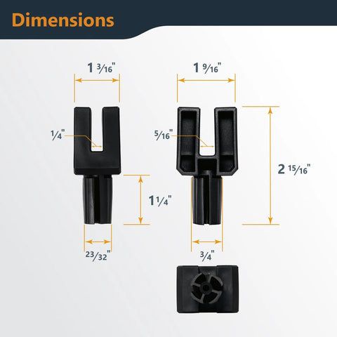Dimensions of 4 Pack Parallel Clamp Positioning Blocks for Stable Clamping and Gluing on Three Quarter Inch Dog Holes.