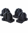 Parallel Clamp Block Set For Woodworking 4 Pack With Dual Channel Design shown in black plastic material