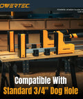 4 Pack Parallel Clamp Positioning Blocks For Stable Clamping And Gluing On Three Quarter Inch Dog Holes on workbench