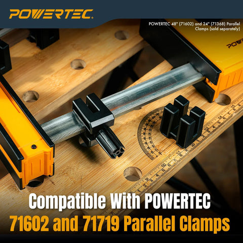 4 Pack Parallel Clamp Positioning Blocks For Stable Clamping And Gluing On Three Quarter Inch Dog Holes, Fits Workbenches