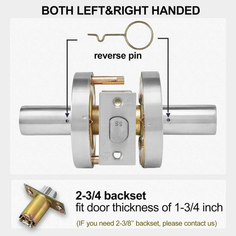 Passage Commercial Door Lever Heavy Duty Grade 2 Non Handed Satin Chrome 26D ADA Compliant UL 3 Hour Fire Rated with 2-3/4 backset