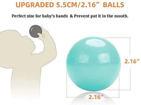 Soft Pit Balls, Chemical-Free Crush Proof Plastic Ocean Ball, BPA Free with No Smell, Safe for Toddler, size 2.16 inches