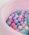 Pastel pink and purple 2.2" ball pit with colorful plastic balls for toddlers 200 Count Plastic Soft Plastic Ball Pits Balls Colorful Play Pits Balls for Pet Dogs Ball Pits 2.2" Large Phthalate Free Bpa Free Balls for Toddlers 1-3 Baby Kids.