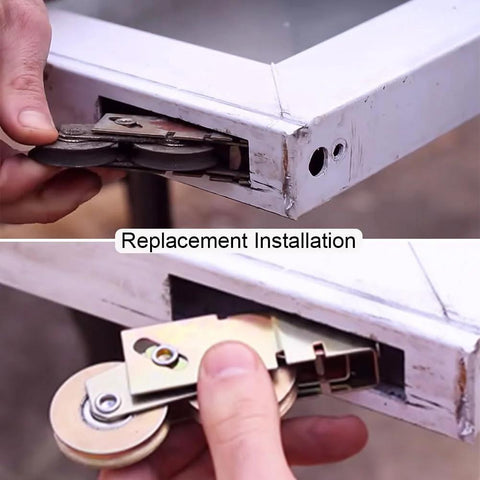 Installation of Patio Door Tandem Roller Replacement Kit For Sliding Doors And Screens Includes Two One And One Quarter Inch Steel Ball