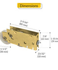 Patio Door Tandem Roller With White Nylon Wheel And Precision Bearing In Steel Housing For Smooth Sliding Doors, dimensions shown