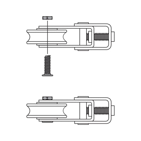 Diagram of One And One Half Inch Patio Roller Kit Two Pack With Steel Ball Bearing Wheels Includes Two Rollers Two Axle Pins etc.