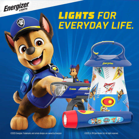 Two lightweight kid friendly LED flashlights featuring Paw Patrol characters with batteries included, easy to grip for little hands