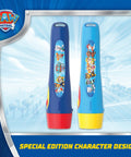 Two lightweight kid friendly LED flashlights featuring Paw Patrol characters with batteries included, easy to grip for little hands.