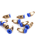 10 Pack PC4 M6 Pneumatic Straight Fittings For 4 Mm Nylon Tube M6 Thread Quick Connect Blue Copper Finish displayed